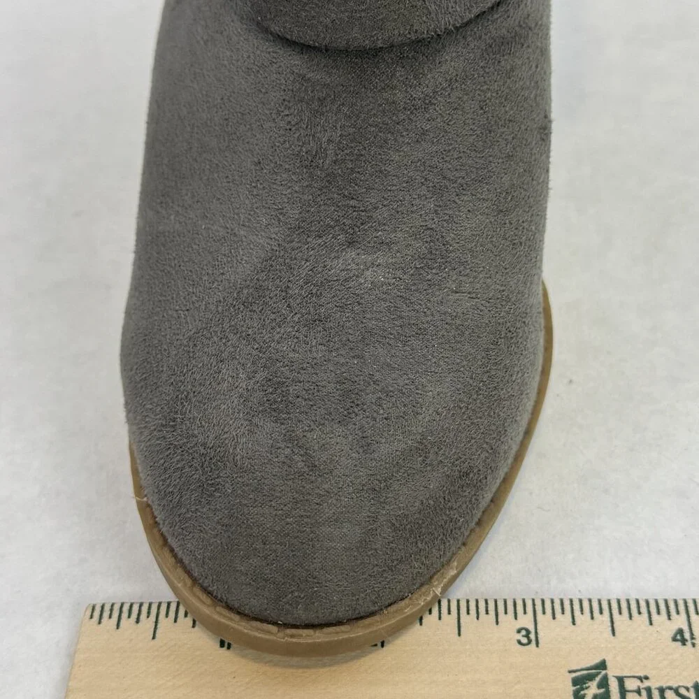 Rampage Vappy Womens Size 7M Grey Ruched Ring Ankle Bootie Chunky Suede Fabric - Picture 11 of 13